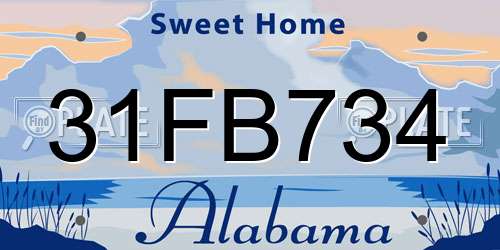 31FB734 Alabama License Plate