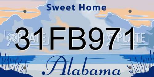 31FB971 Alabama License Plate