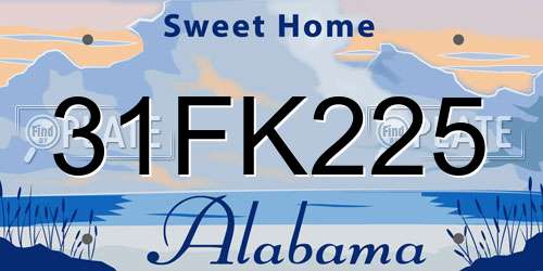 31FK225 Alabama License Plate