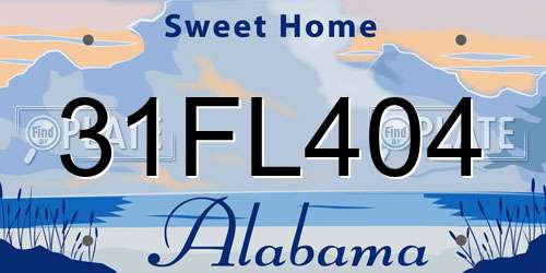 31FL404 Alabama License Plate
