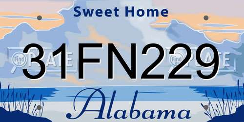 31FN229 Alabama License Plate