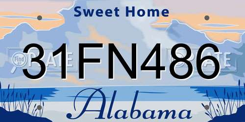 31FN486 Alabama License Plate