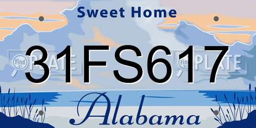 31FS617 Alabama License Plate