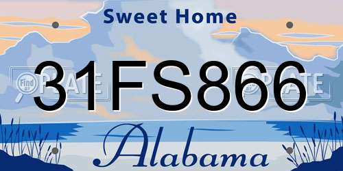 31FS866 Alabama License Plate