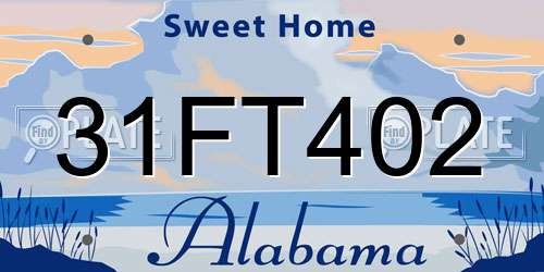 31FT402 Alabama License Plate
