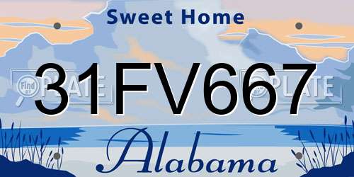 31FV667 Alabama License Plate