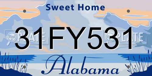 31FY531 Alabama License Plate