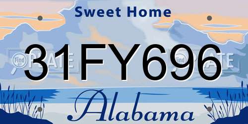 31FY696 Alabama License Plate