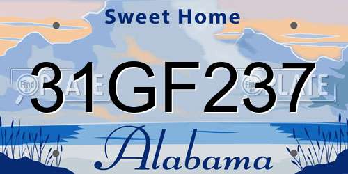 31GF237 Alabama License Plate
