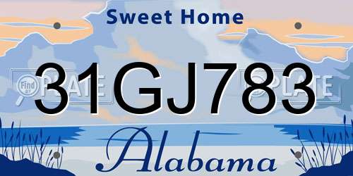 31GJ783 Alabama License Plate