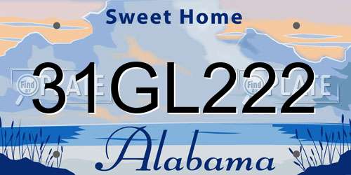 31GL222 Alabama License Plate