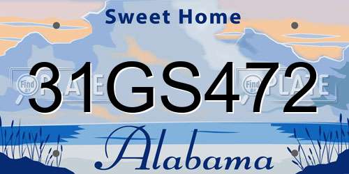 31GS472 Alabama License Plate