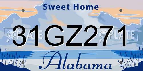 31GZ271 Alabama License Plate