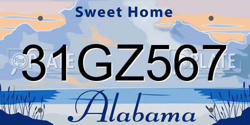 31GZ567 Alabama License Plate