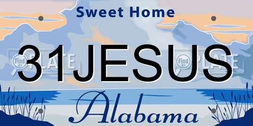 31JESUS Alabama License Plate
