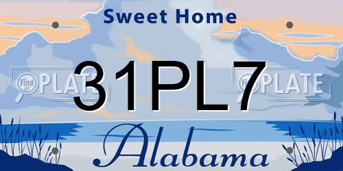 31PL7 Alabama License Plate