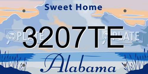 3207TE Alabama License Plate