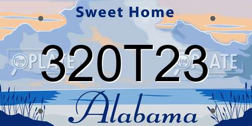 320T23 Alabama License Plate