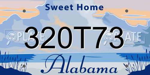 320T73 Alabama License Plate