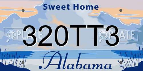 320TT3 Alabama License Plate