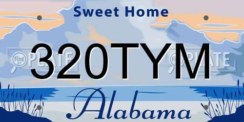 320TYM Alabama License Plate