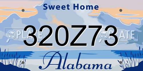 320Z73 Alabama License Plate