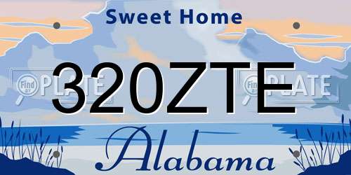 320ZTE Alabama License Plate