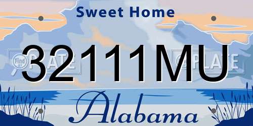 32111MU Alabama License Plate