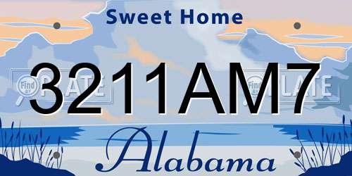 3211AM7 Alabama License Plate