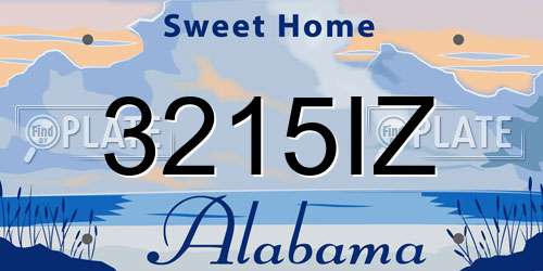 3215IZ Alabama License Plate
