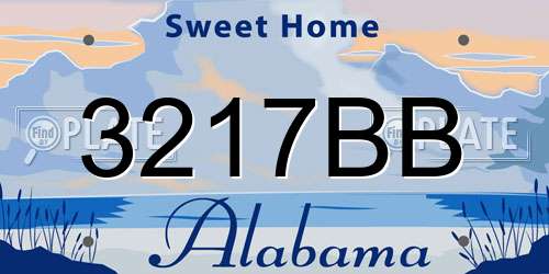 3217BB Alabama License Plate