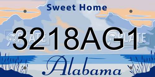 3218AG1 Alabama License Plate