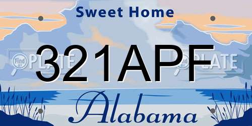 321APF Alabama License Plate