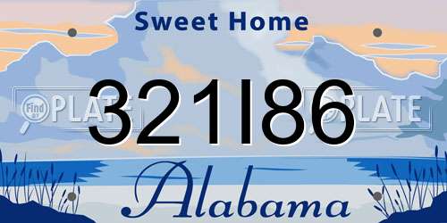 321I86 Alabama License Plate