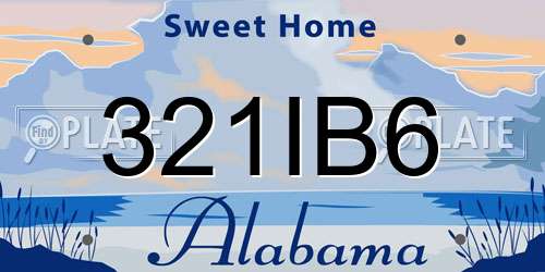 321IB6 Alabama License Plate