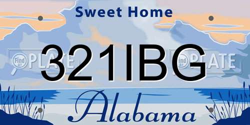 321IBG Alabama License Plate
