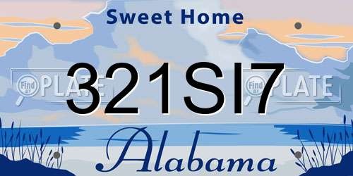 321SI7 Alabama License Plate