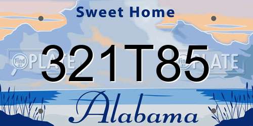 321T85 Alabama License Plate