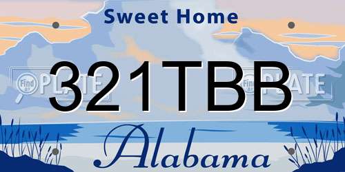 321TBB Alabama License Plate