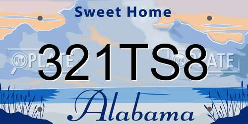 321TS8 Alabama License Plate