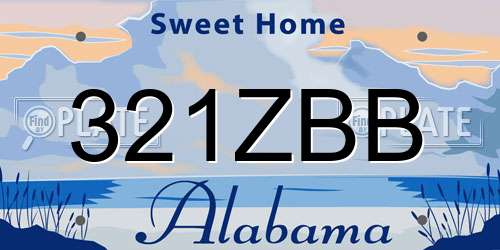 321ZBB Alabama License Plate