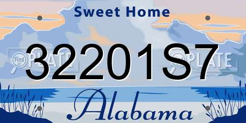 32201S7 Alabama License Plate