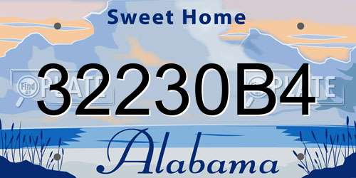 32230B4 Alabama License Plate