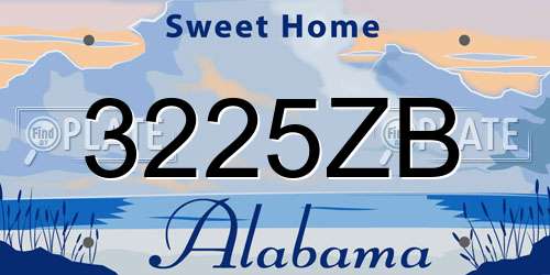 3225ZB Alabama License Plate