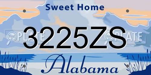 3225ZS Alabama License Plate