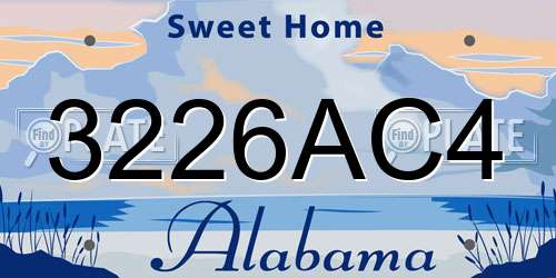 3226AC4 Alabama License Plate