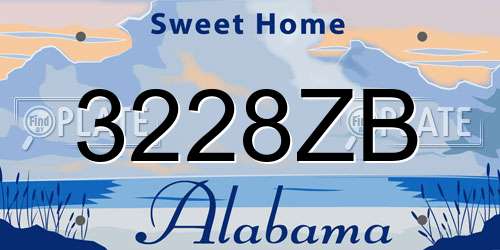 3228ZB Alabama License Plate