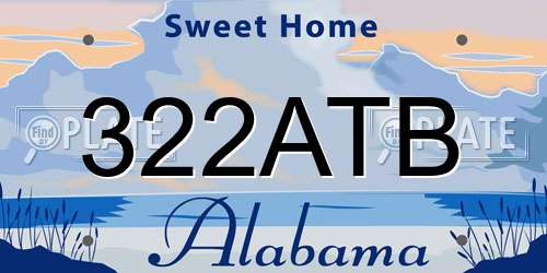 322ATB Alabama License Plate