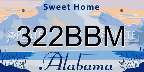 322BBM Alabama License Plate