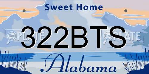 322BTS Alabama License Plate